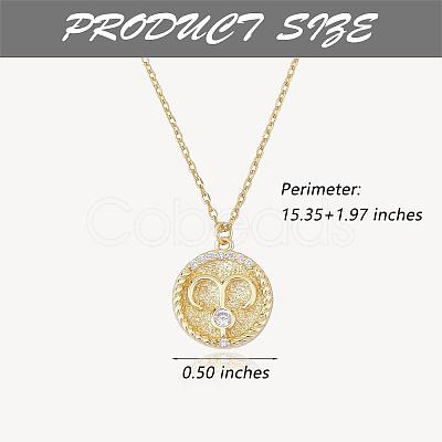 925 Sterling Silver 12 Constellation Necklace Gold Horoscope Zodiac Sign Necklace Round Astrology Pendant Necklace with Zircons Birthday Jewelry Gift for Women Men JN1089C-1