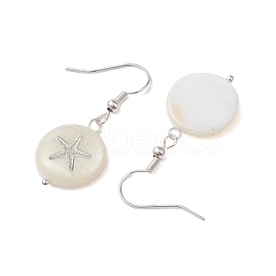 Natural Freshwater Shell Dangle Earring EJEW-JE05914-1