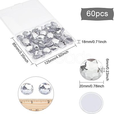 Fingerinspire 1 Box 60Pcs Self-Adhesive Acrylic Rhinestone Stickers DIY-FG0001-84A-1