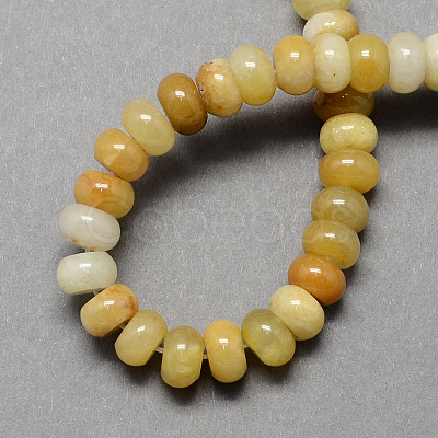 Natural Gemstone Old Topaz Jade Stone Rondelle Beads Strands X-G-S105-8mm-18-1