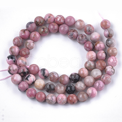 Natural Rhodonite Beads Strands X-G-S333-8mm-029-1