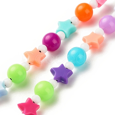 Opaque Acrylic Beads Mobile Straps HJEW-JM00679-1