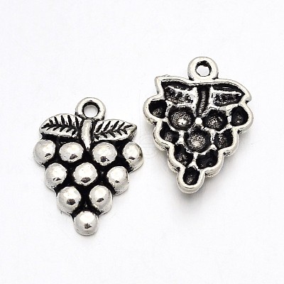 Grape Tibetan Style Alloy Pendants TIBEP-N008-18AS-RS-1