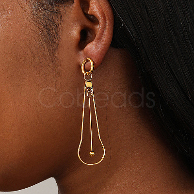 Stainless Steel Dangle Stud Earrings for Women PR2082-1