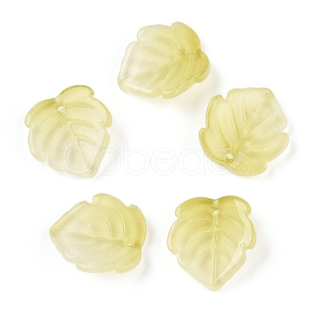 Baking Painted Transparent Glass Petal Beads DGLA-N004-03-1