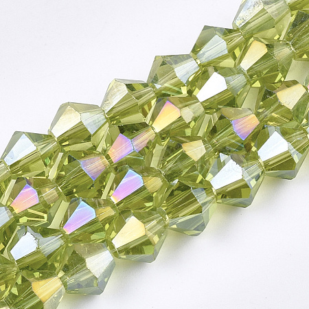 Electroplate Glass Beads Strands EGLA-Q118-6mm-B18-1