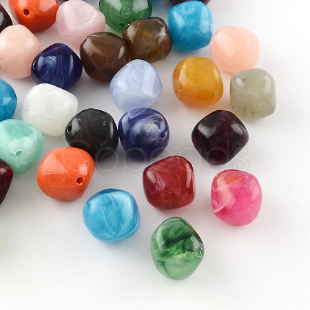 Bicone Imitation Gemstone Acrylic Beads X-OACR-R024-M-1