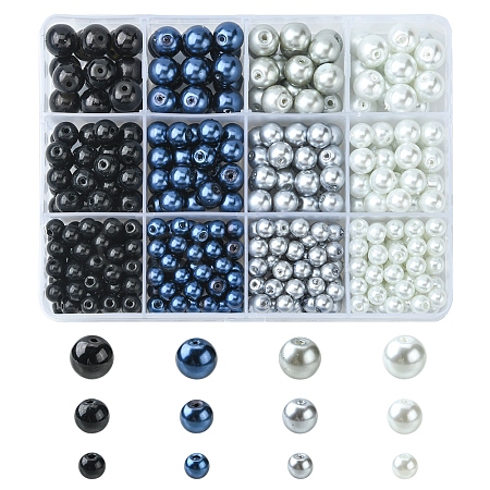 460Pcs 12 Style Glass Pearl Beads HY-FS0001-07-1