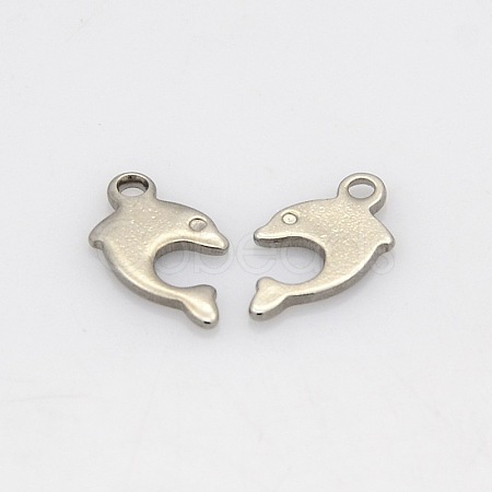 201 Stainless Steel Dolphin Charms STAS-N025-06-1