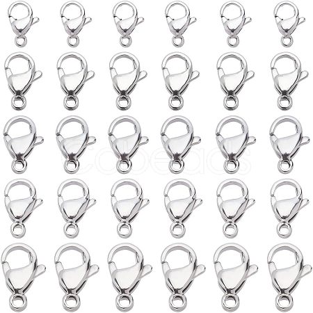 Unicraftale 50Pcs 5 Style Stainless Steel Lobster Claw Clasps STAS-UN0029-87-1