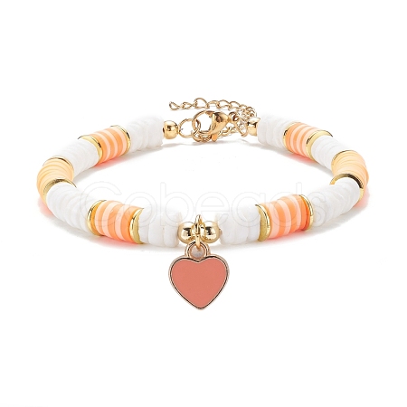 Heart Charm Bracelet BJEW-JB07655-04-1