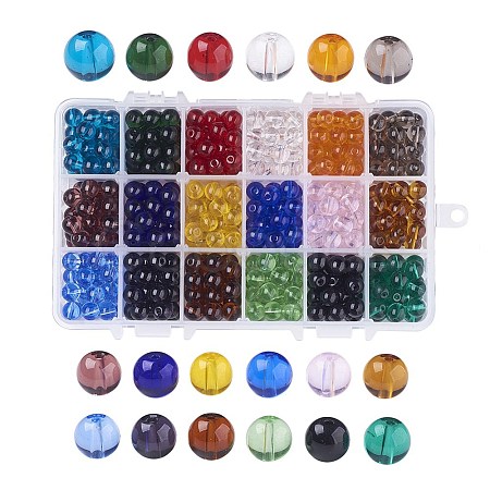 18 Colors Glass Beads GLAA-JP0002-05-8mm-1