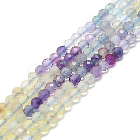 Natural Fluorite Beads Strands G-P457-A03-19-1