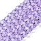 Transparent Glass Beads Strands, Faceted, Barrel, Lilac, 8x6mm, Hole: 1.2mm, about 64pcs/strand, 14.96''(38cm)