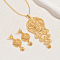 Simple and Stylish 18K Gold Plated Brass Flower Pendant Necklace & Stud Earrings Set for Women