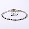 Fashionable Tennis Bracelets, Brass Sparkling Rhinestones Bracelets for Women, Platinum, Jet, 7-1/8 inch(18cm)