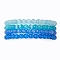 Cat Eye Beads Stretch Bracelets, Round, Blue, Inner Diameter: 2-1/8 inch(5.35cm), 4pcs/set