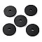 Wood European Beads, Flat Round, Black, 20x3mm, Hole: 4mm