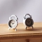 Alloy Mini Alarm Clocks, Micro Landscape Home Dollhouse Accessories, Pretending Prop Decorations, White, 15x10mm