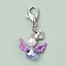 Angel Glass Seed Beads Pendant Decorations, Lobster Clasp Charm for Bag Ornaments, Medium Orchid, 40mm