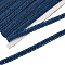 Polyester Braided Ribbons, Garment Accessories, Oval Pattern, Prussian Blue, 3/8 inch(11mm), about 13.12 Yards(12m)/Roll