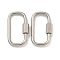 Non-Tarnish 304 Stainless Steel Screw Carabiner Lock Charms, for Necklaces Making, Oval, 25x13x2mm