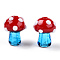 Handmade Lampwork Beads Strands, Mushroom, Red, 15~16.5x11.5~13mm, Hole: 2mm, about 20pcs/strand, 12.60~12.99 inch (32~33cm)