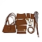 DIY Crossbody Bags Kits, Including PU Leather Bag Materials and Zipper and Ribbon and Metal Finding, Coconut Brown, 140x240x70mm