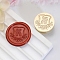 Golden Tone Round Wax Seal Brass Stamp Heads, for Wax Seal Stamp, Flower with Letter Pattern, Letter K, 20x14mm, Inner Diameter: 7mm