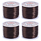 SUNNYCLUE 4 Rolls Flat Elastic Crystal String, Elastic Beading Thread, for Stretch Bracelet Making, Dyed, Saddle Brown, 0.8mm, about 65.61 yards(60m)/roll