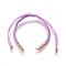 Nylon Cord Braided Bead Bracelets Making, with Brass Beads, Long-Lasting Plated, Real Rose Gold Plated, Lilac, 10-1/4 inch~11-5/8 inch(26~29.6cm)