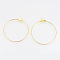 Steel & Brass Wire Pendants, Flat Round, Golden, 33~34x31~32x0.5mm, Hole: 1mm