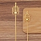 Alloy Hair Comb Findings, with Loops, Golden, 120mm