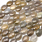 Faceted Oval Natural Grey Agate Beads Strands, 17x13x6mm, Hole: 1mm, about 13pcs/strand, 8.26 inch