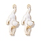 Alloy Enamel Pendants, Golden, Animals Theme Charm, Cat Shape, 28x11x2.5mm, Hole: 1.2mm