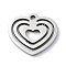 Non-Tarnish 304 Stainless Steel Charms, Laser Cut, Heart Charm, Stainless Steel Color, 12.5x13.5x1mm, Hole: 1.4mm