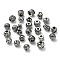 304 Stainless Steel Beads, with Rhinestone, Mixed Shapes, Antique Silver, 8~12.5x8~12.5x6~11mm, Hole: 1.5~5.5mm