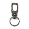 Tibetan Style 316 Surgical Stainless Steel Fittings with 304 Stainless Steel Key Ring, Leopard, Antique Silver, 72mm