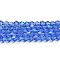 Transparent Electroplate Glass Beads Strands, AB Color Plated, Faceted, Bicone, Light Blue, 6x6mm, Hole: 1mm, about 45~47pcs/strand, 9.65~9.84 inch(24.5~25cm)