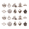 100Pcs 10 Styles Tibetan Style Alloy Puppy Pendants, Lead Free and Cadmium Free, Antique Silver, 7~14x10.5~18x2~3mm, Hole: 1.5~2mm, 10pcs/style