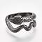 Alloy Cuff Finger Rings, Snake, Gunmetal, Size 8, 18mm