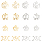 DICOSMETIC 16Pcs 8 Style 304 Stainless Steel Pendants, Star & Moon, Real Gold Plated & Stainless Steel Color, 19~30x25~35x1~1.5mm, Hole: 1.2~1.5mm, 2pcs/style