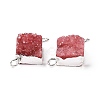 Natural Druzy Quartz Links connectors G-P396-09S-06-3