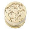 Golden Tone Round Wax Seal Brass Stamp Heads AJEW-M040-01G-J-2