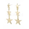 Triple Star Long Dangle Stud Earrings EJEW-N100-002-NR-1