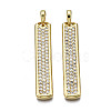 Brass Micro Pave Clear Cubic Zirconia Pendants X-KK-Q769-015-NF-1