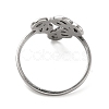 201 Stainless Steel Triangle with Infinity Finger Ring for Women RJEW-G278-32P-3