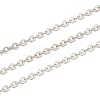 Anti-Tarnish Rhodium Plated 925 Sterling Silver Flat Cable Chains STER-F052-04P-05-1