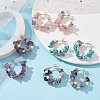 4 Pairs 4 Style Natural & Synthetic Mixed Gemstone Chips Beaded Ring Stud Earrings EJEW-TA00285-4