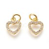 Brass Micro Pave Cubic Zirconia Charms ZIRC-J021-03-RS-2